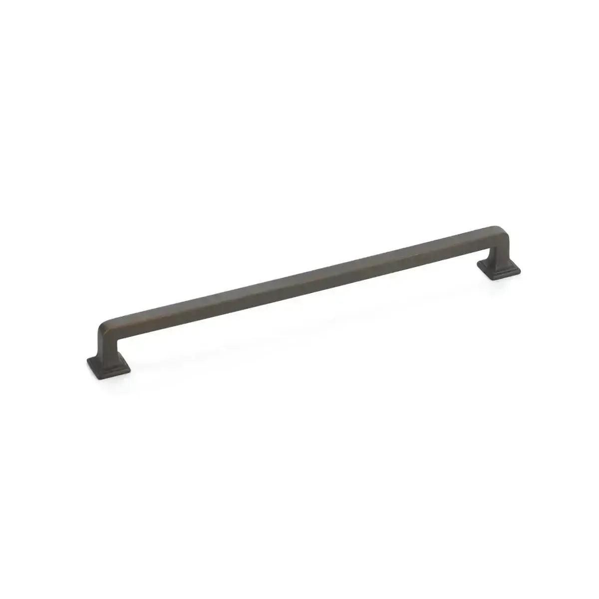 The Schaub Menlo Park Cabinet Pull in Ancient Bronze finish.