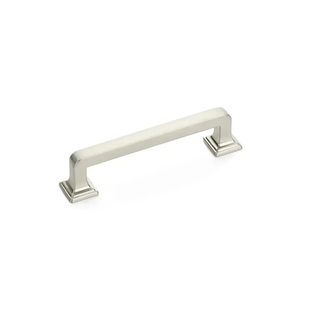 The Schaub Menlo Park Cabinet Pull in Brushed Nickel finish.