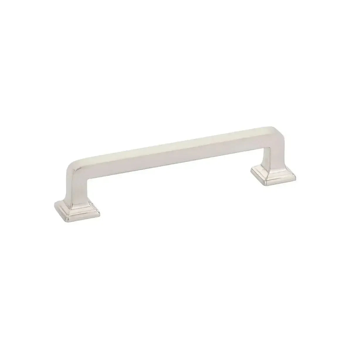 The Schaub Menlo Park Cabinet Pull in Brushed Nickel finish.