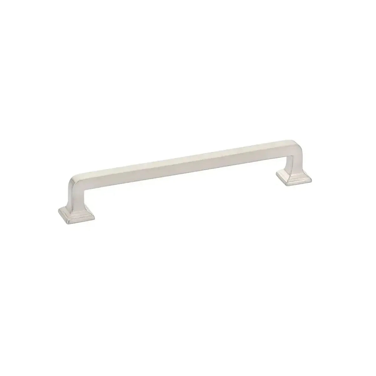 The Schaub Menlo Park Cabinet Pull in Brushed Nickel finish.