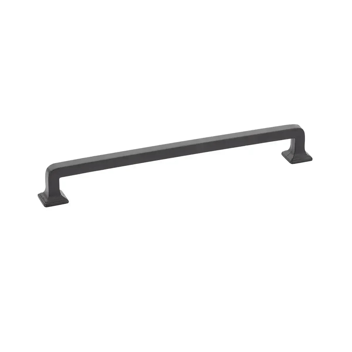 The Schaub Menlo Park Cabinet Pull in Matte Black finish.