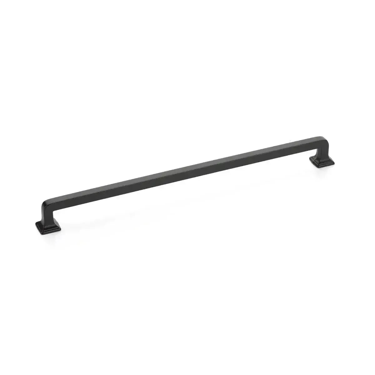 The Schaub Menlo Park Cabinet Pull in Matte Black finish.