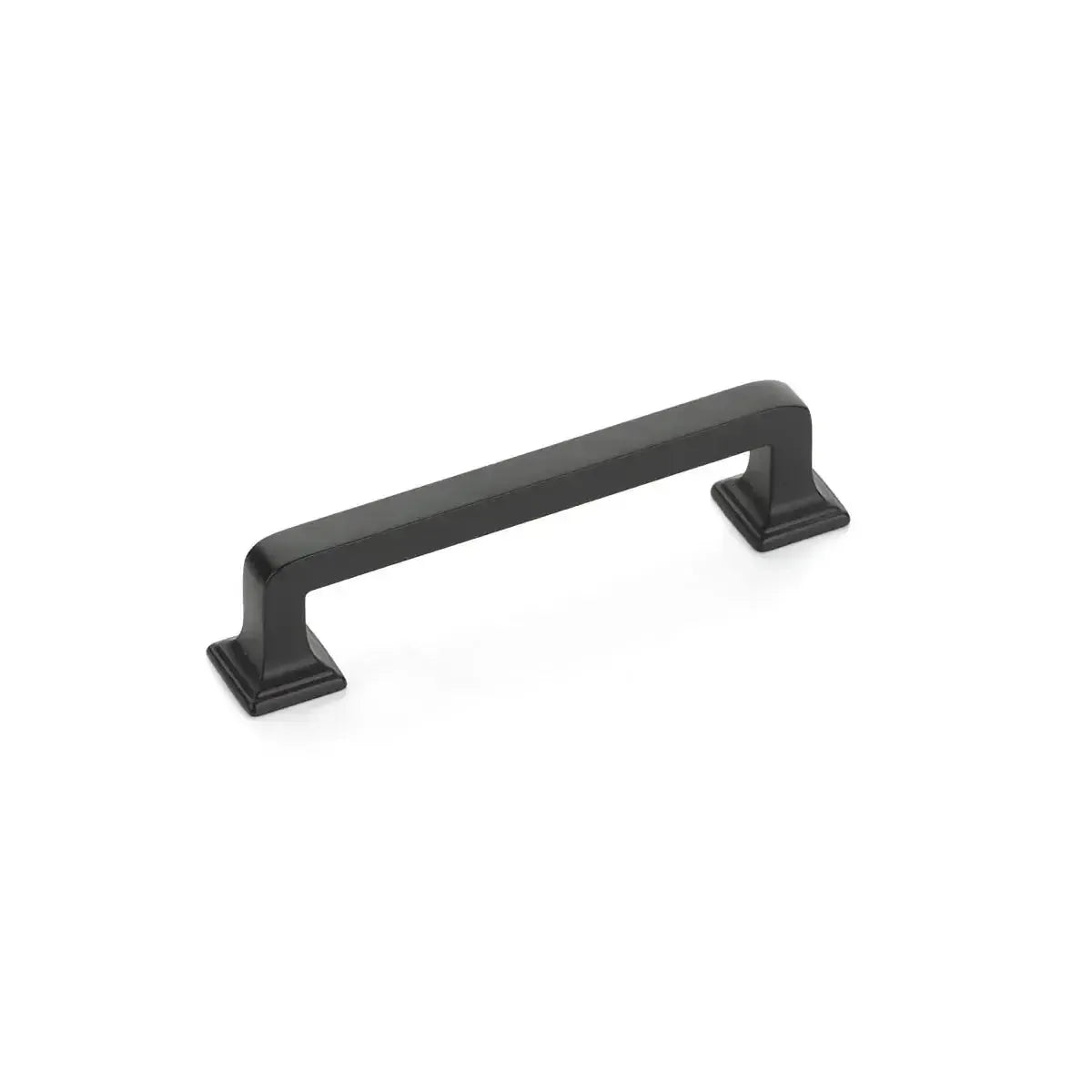 The Schaub Menlo Park Cabinet Pull in Matte Black finish.