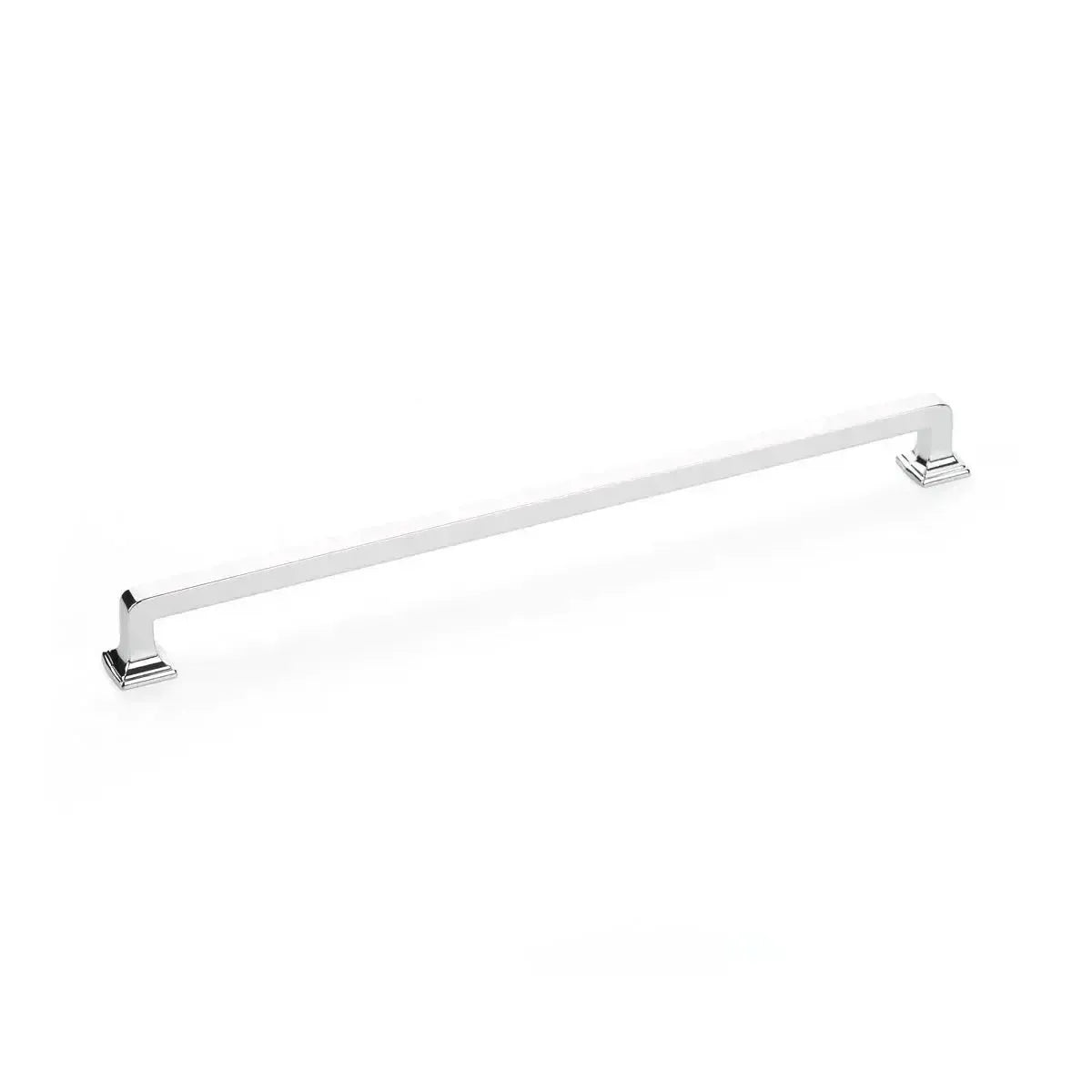 The Schaub Menlo Park Cabinet Pull in Polished Chrome finish.