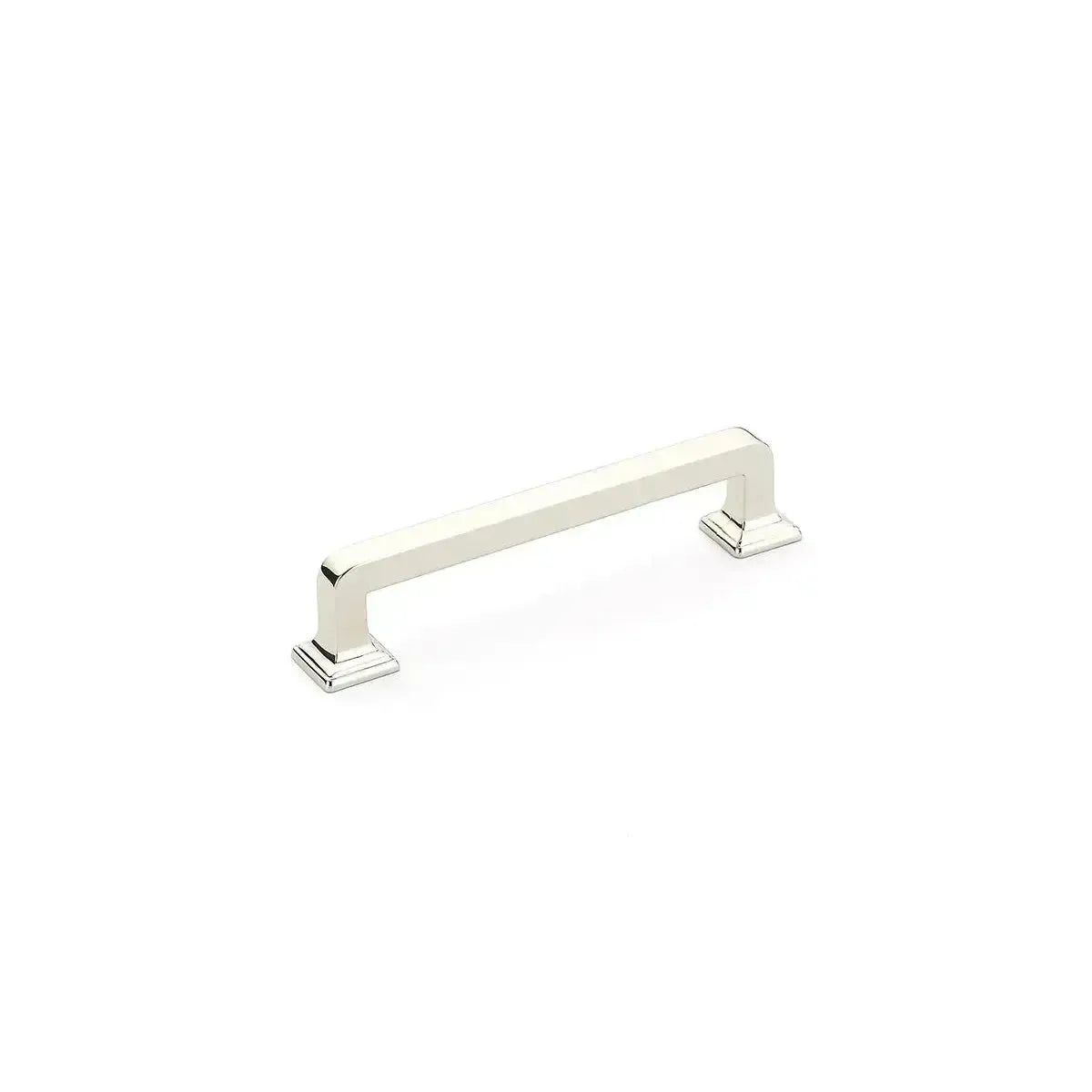 The Schaub Menlo Park Cabinet Pull in Polished Nickel finish.