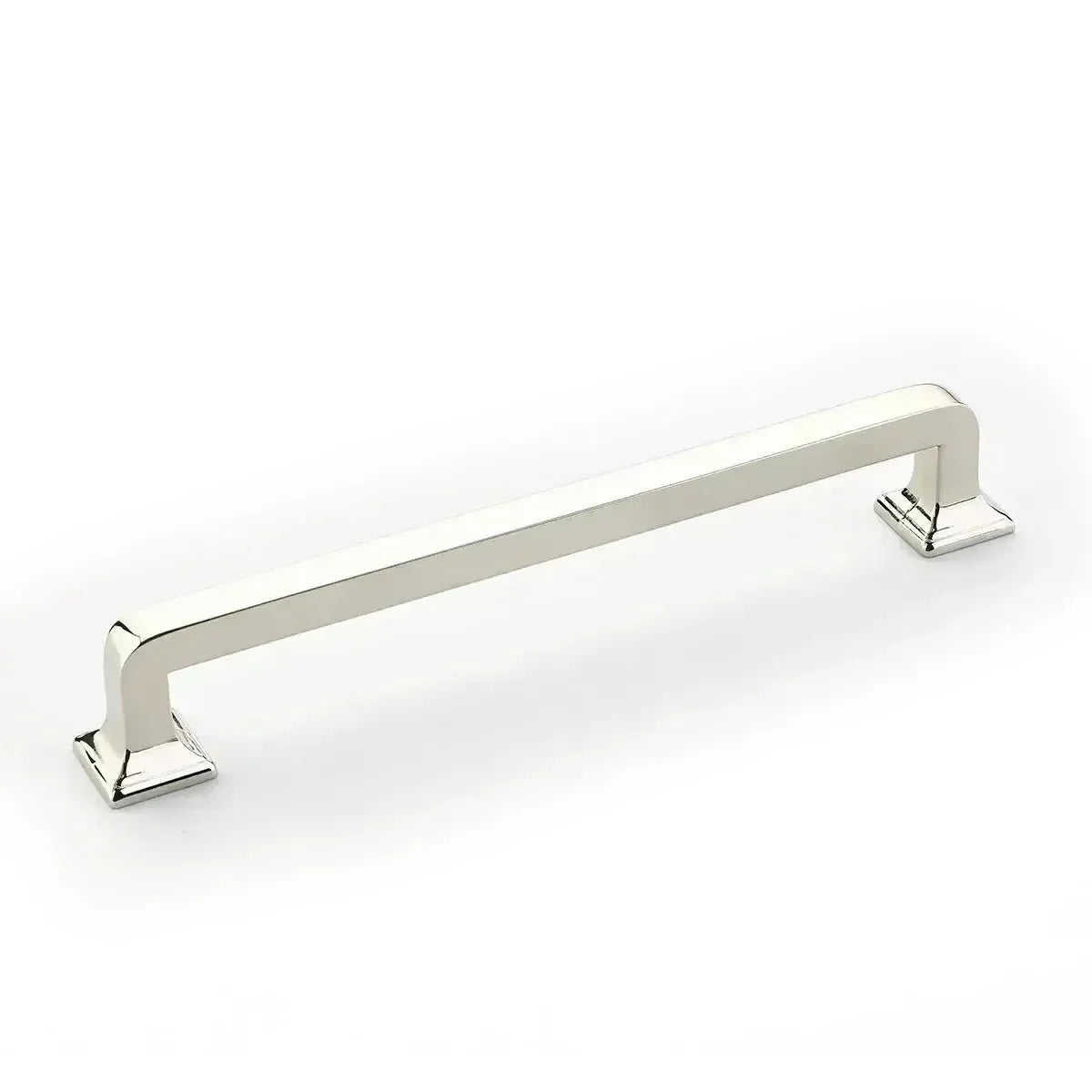 The Schaub Menlo Park Cabinet Pull in Polished Nickel finish.