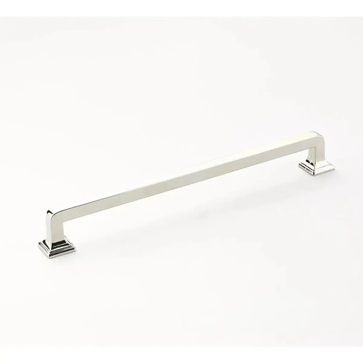 The Schaub Menlo Park Cabinet Pull in Polished Nickel finish.