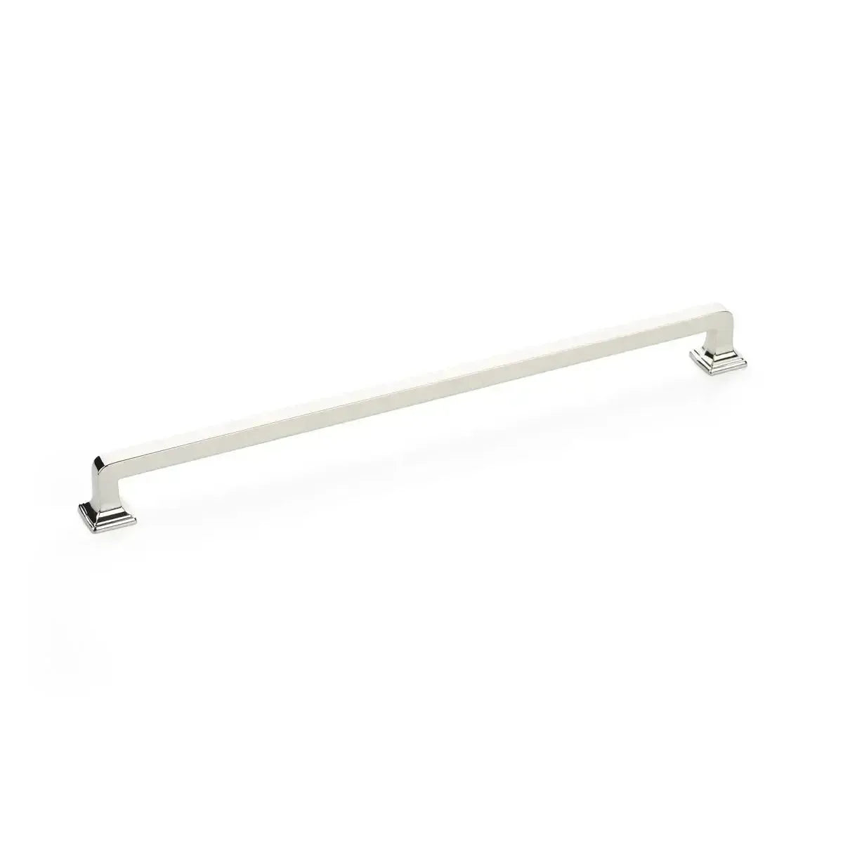 The Schaub Menlo Park Cabinet Pull in Polished Nickel finish.