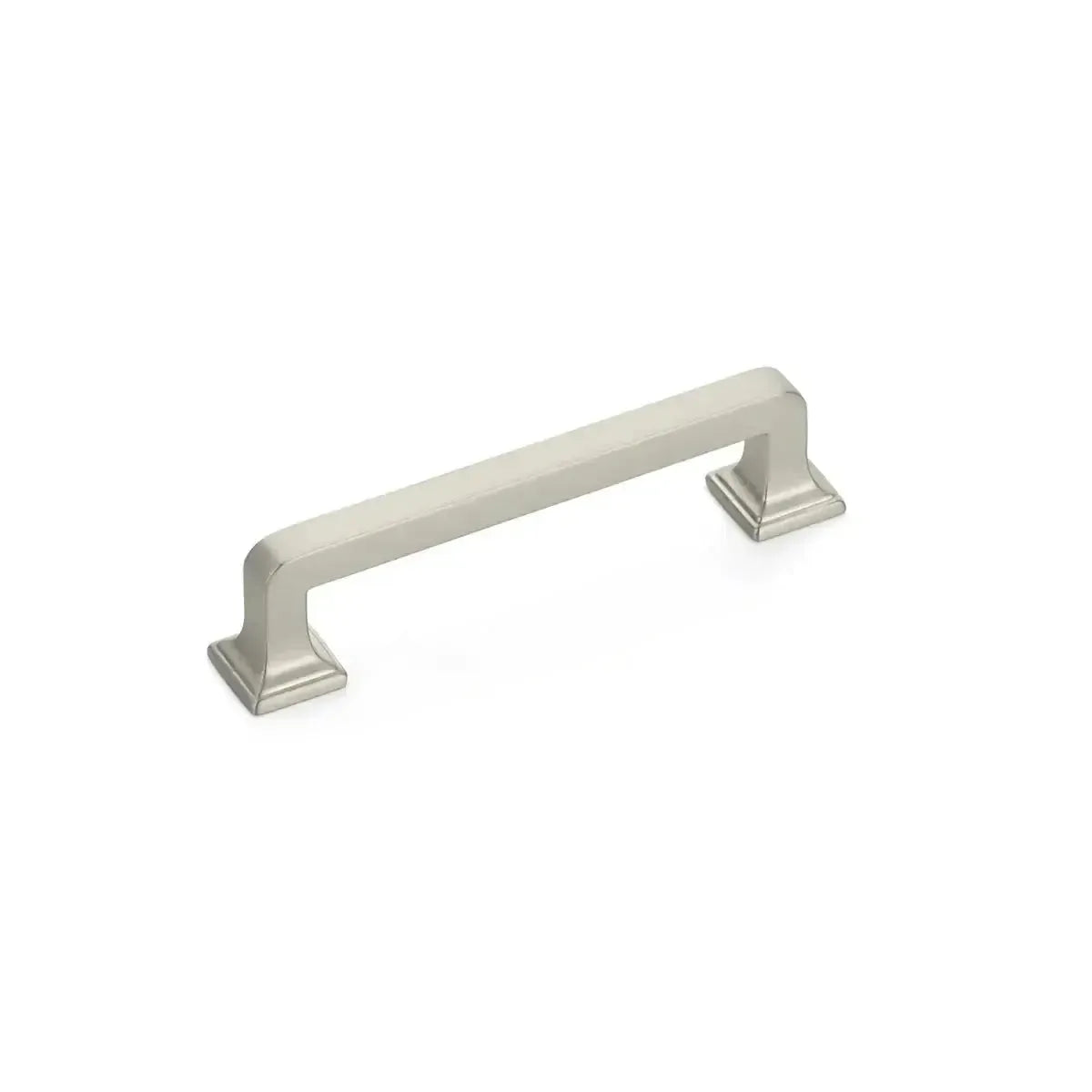 The Schaub Menlo Park Cabinet Pull in Satin Nickel finish.