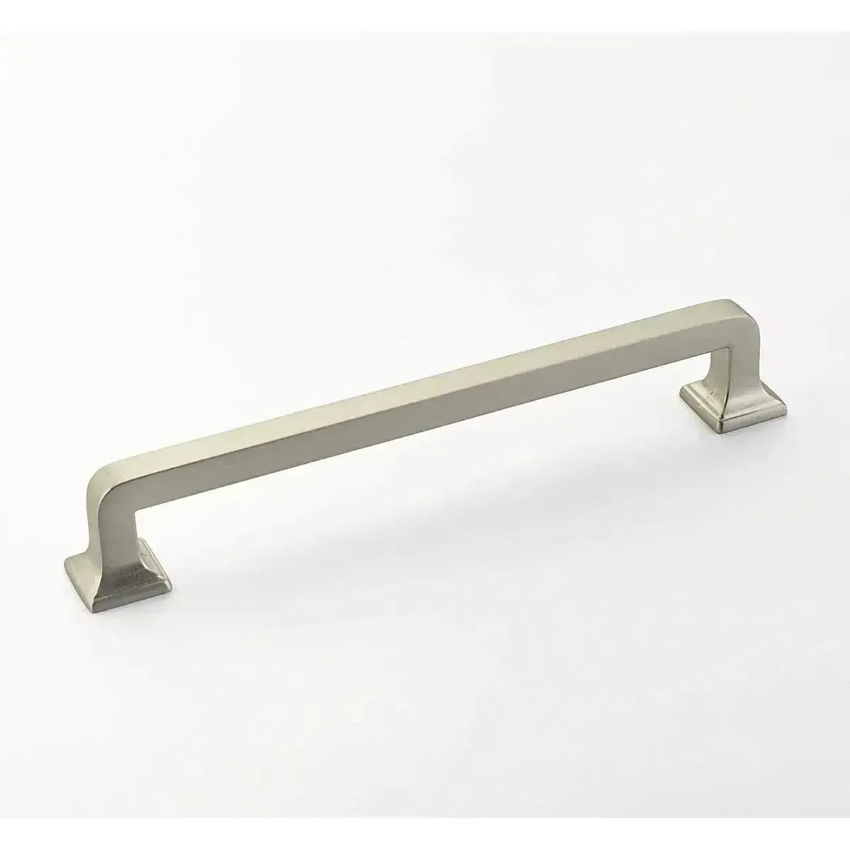 The Schaub Menlo Park Cabinet Pull in Satin Nickel finish.