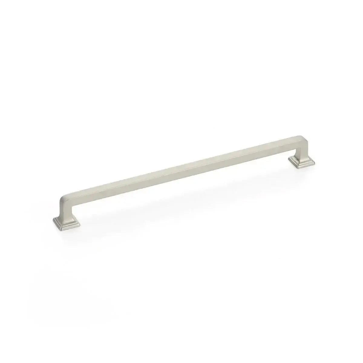 The Schaub Menlo Park Cabinet Pull in Satin Nickel finish.