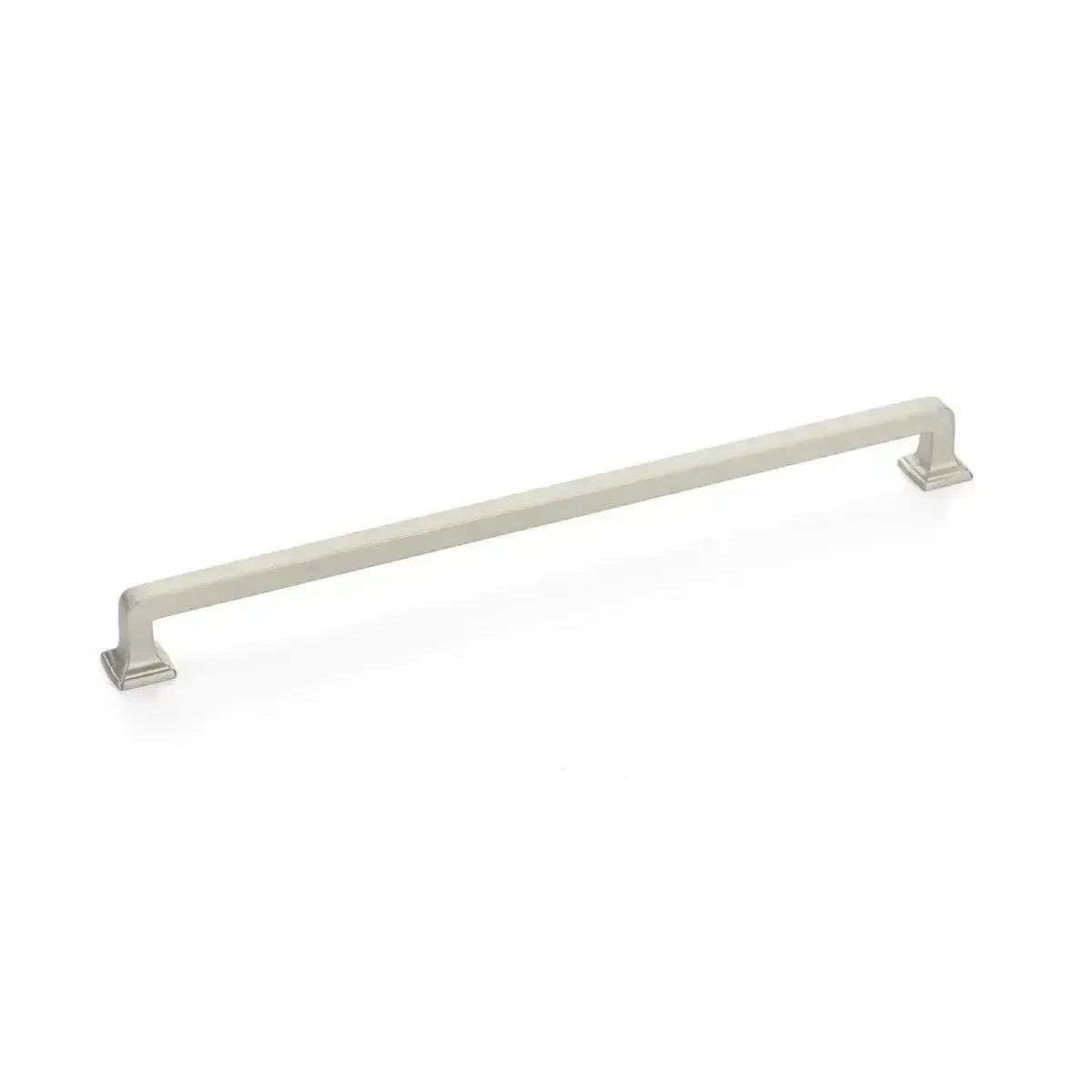 The Schaub Menlo Park Cabinet Pull in Satin Nickel finish.