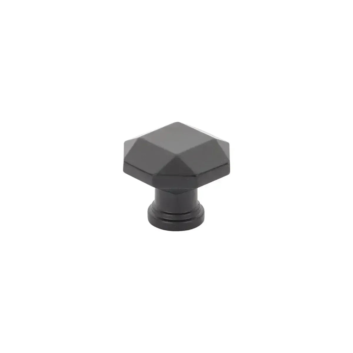The Schaub Menlo Park Faceted Cabinet Knob in Matte Black finish.