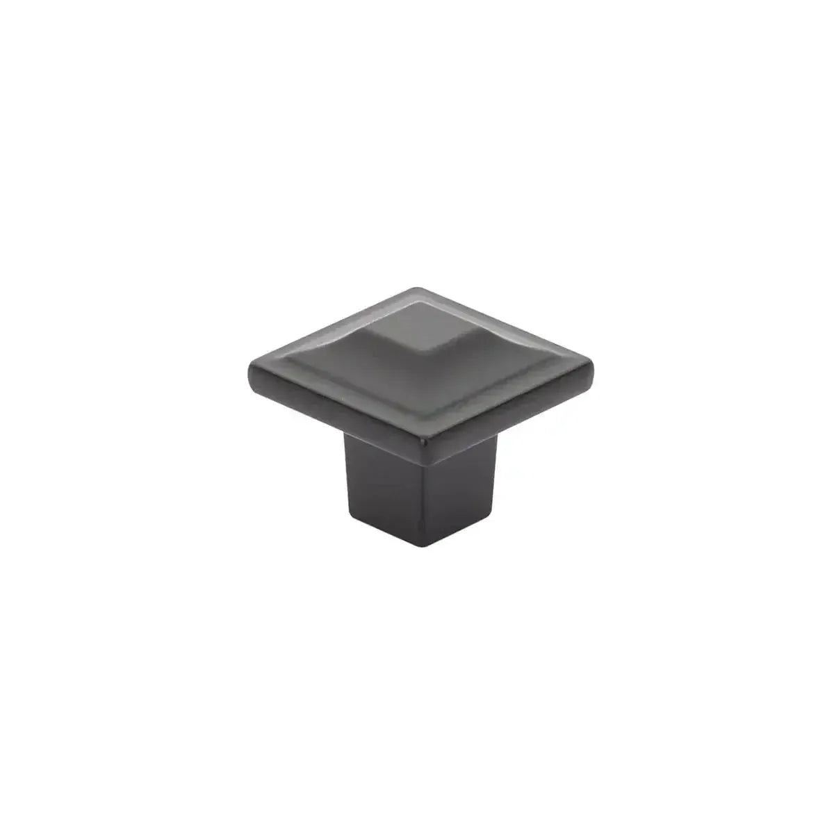 The Schaub Menlo Park Square Cabinet Knob in Matte Black finish.