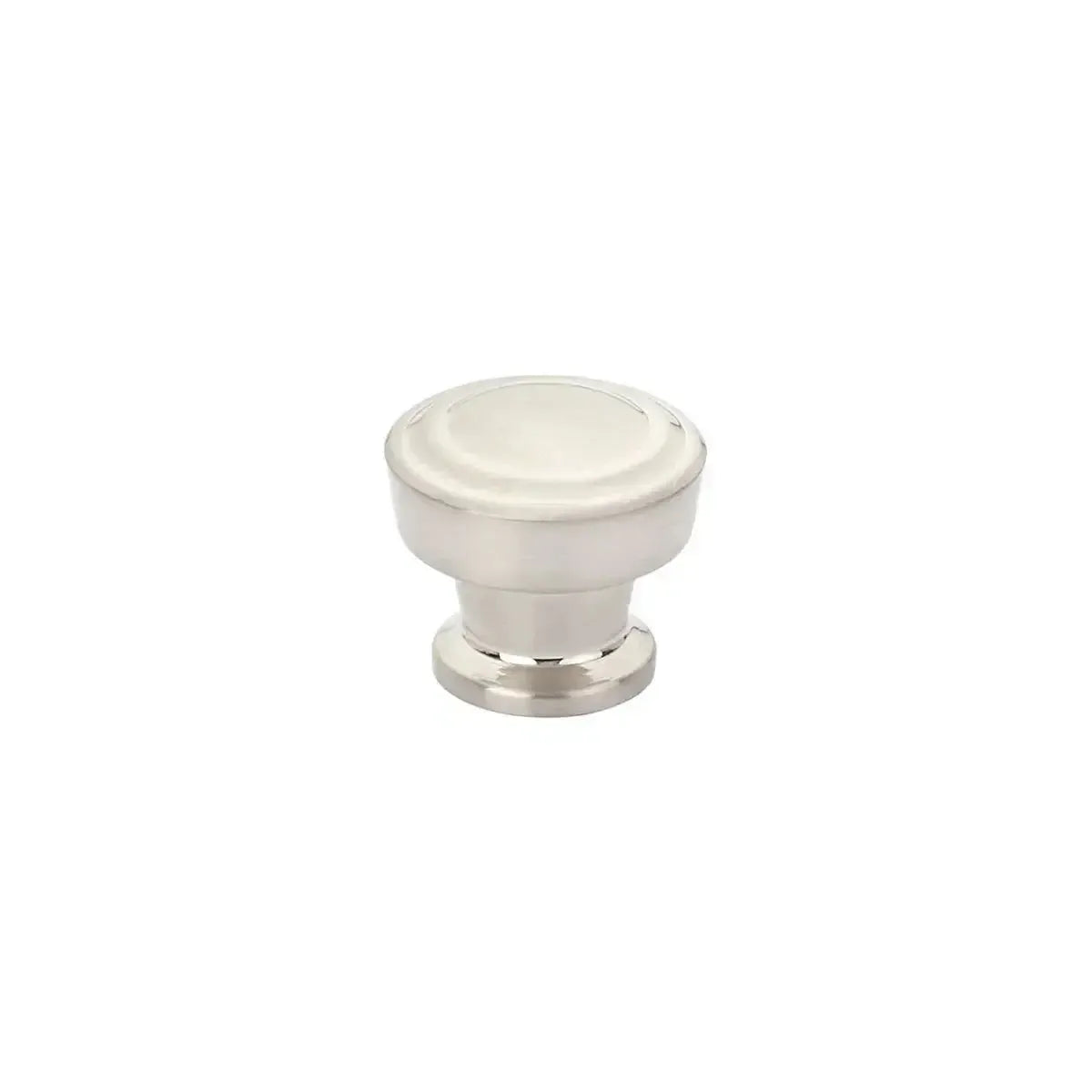 The Schaub Menlo Park Stepped Round Cabinet Knob in Brushed Nickel finish.