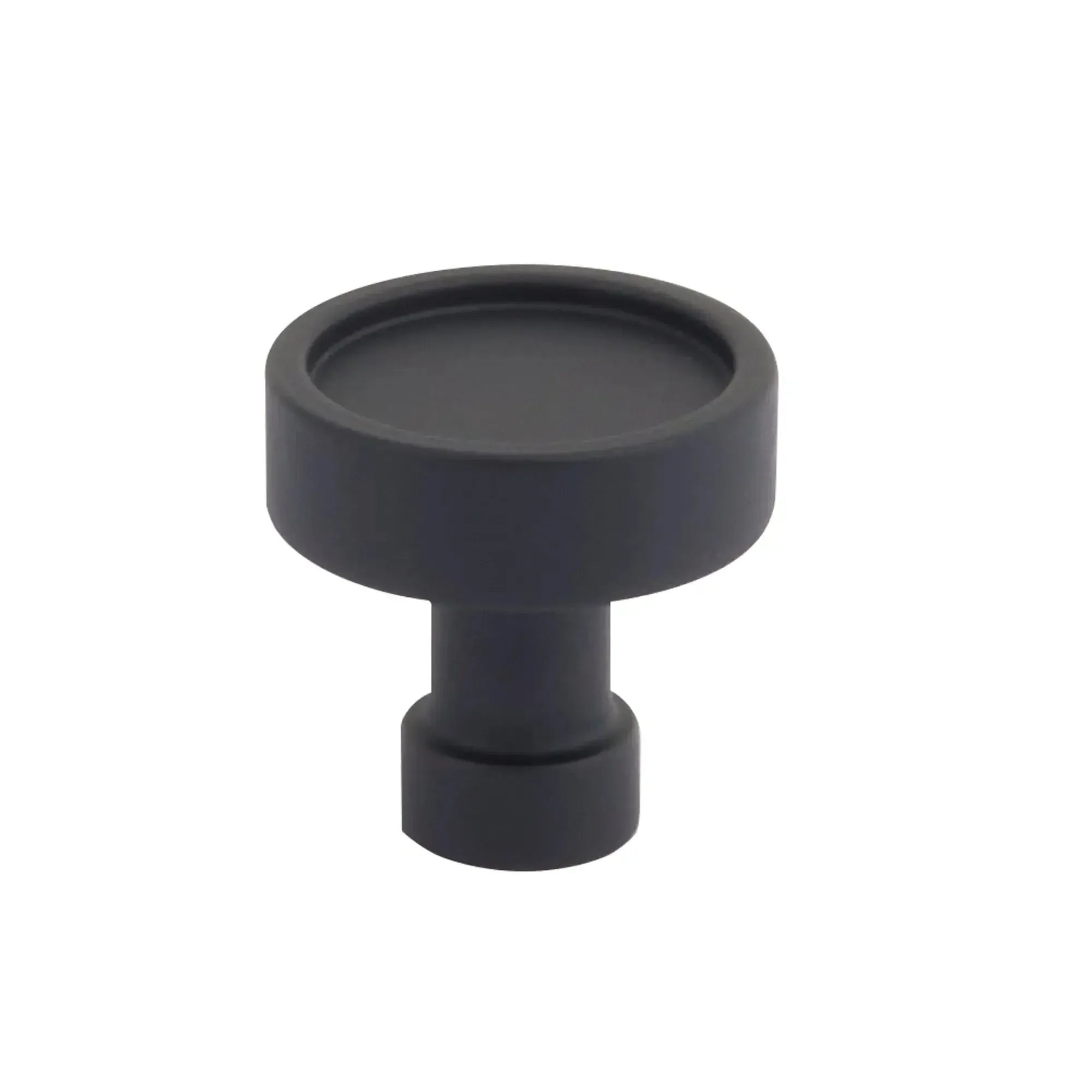 The Schaub NOHO Round Cabinet Knob in Matte Black finish.