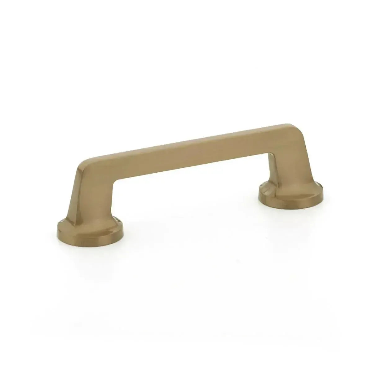 The Schaub Northport Pull with Round Bases in Brushed Bronze finish.