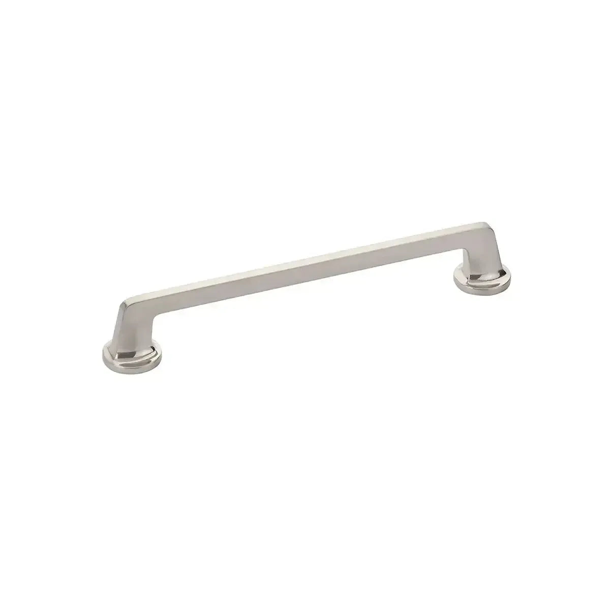 The Schaub Northport Pull with Round Bases in Brushed Nickel finish.
