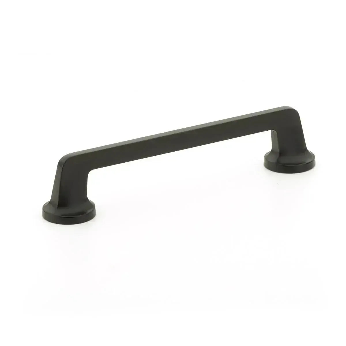 The Schaub Northport Pull with Round Bases in Matte Black finish.