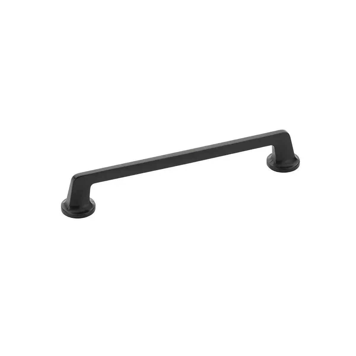 The Schaub Northport Pull with Round Bases in Matte Black finish.