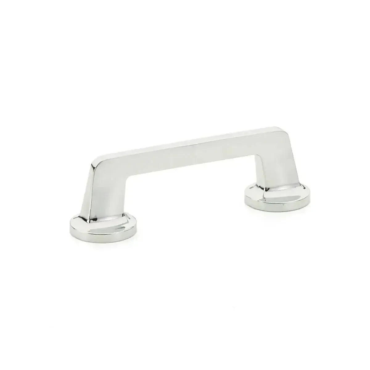The Schaub Northport Pull with Round Bases in Polished Chrome finish.