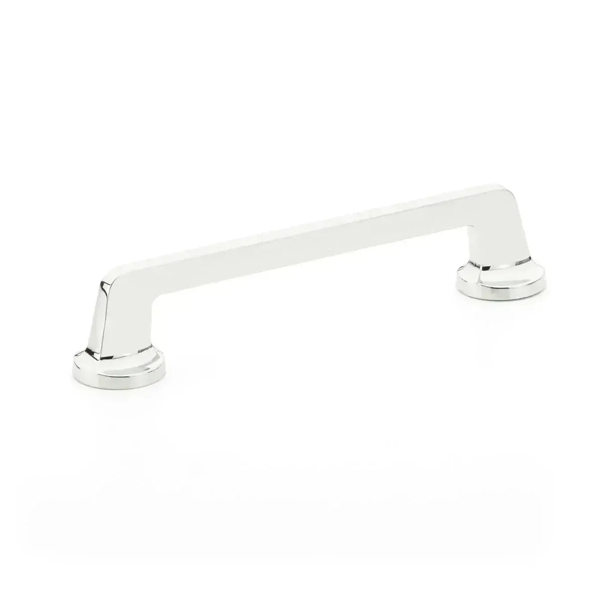 The Schaub Northport Pull with Round Bases in Polished Chrome finish.