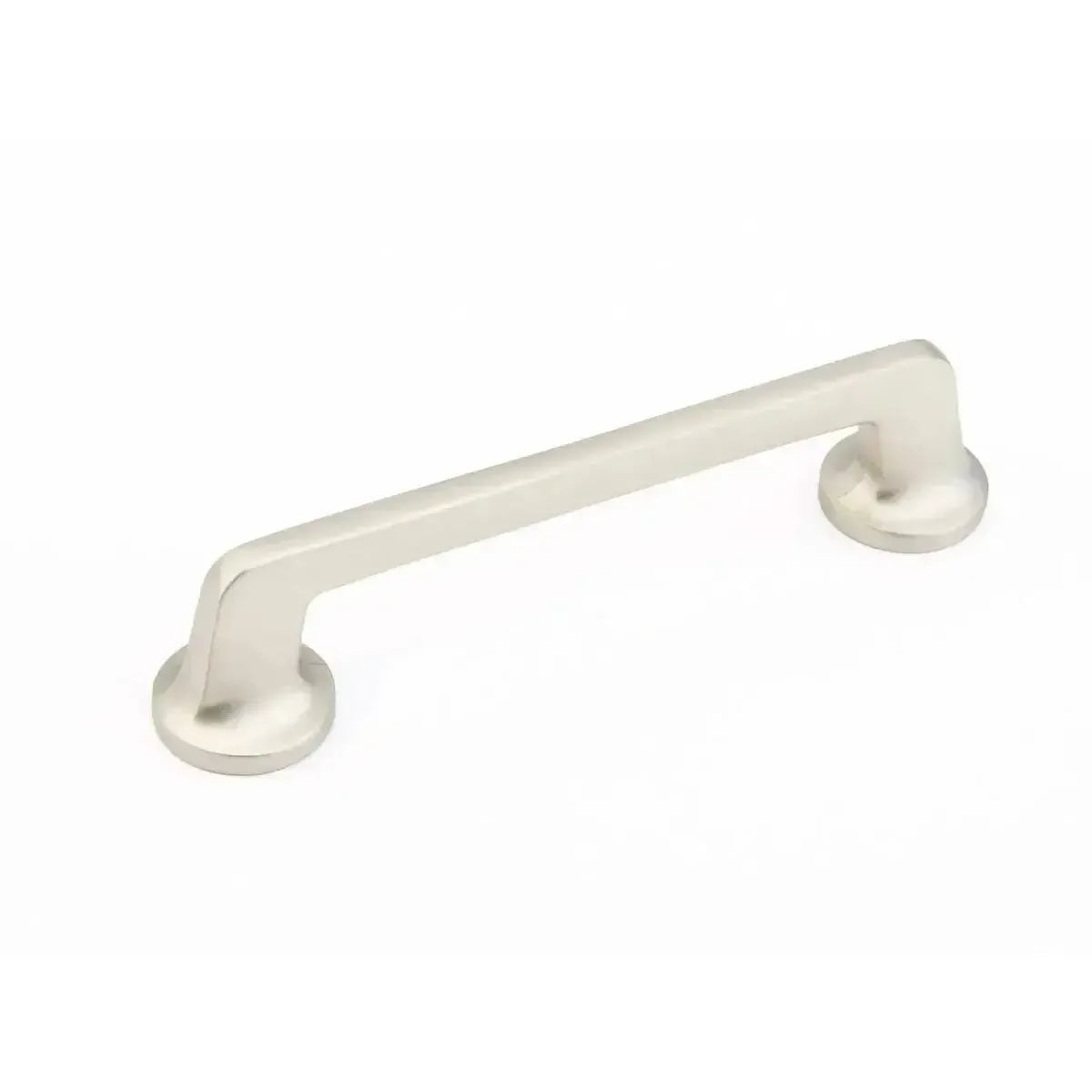The Schaub Northport Pull with Round Bases in Satin Nickel finish.