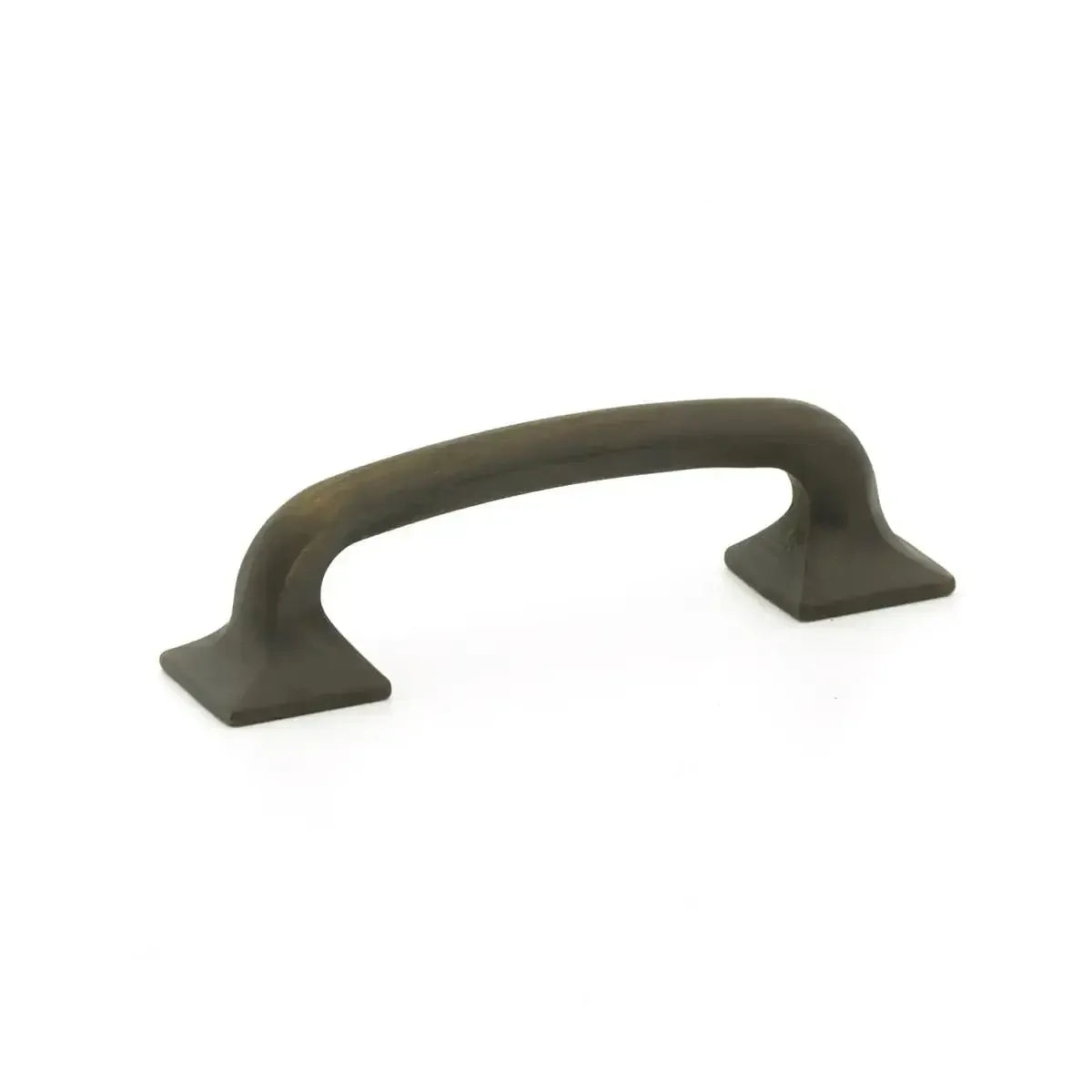 The Schaub Northport Pull with Square Bases in Ancient Bronze finish.