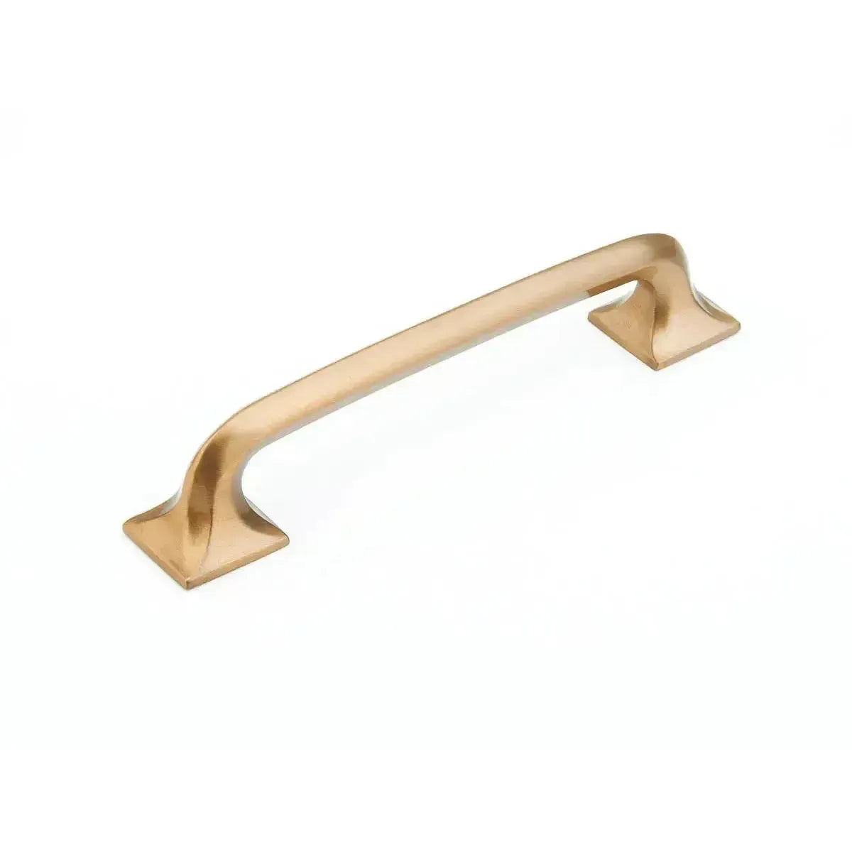 The Schaub Northport Pull with Square Bases in Brushed Bronze finish.