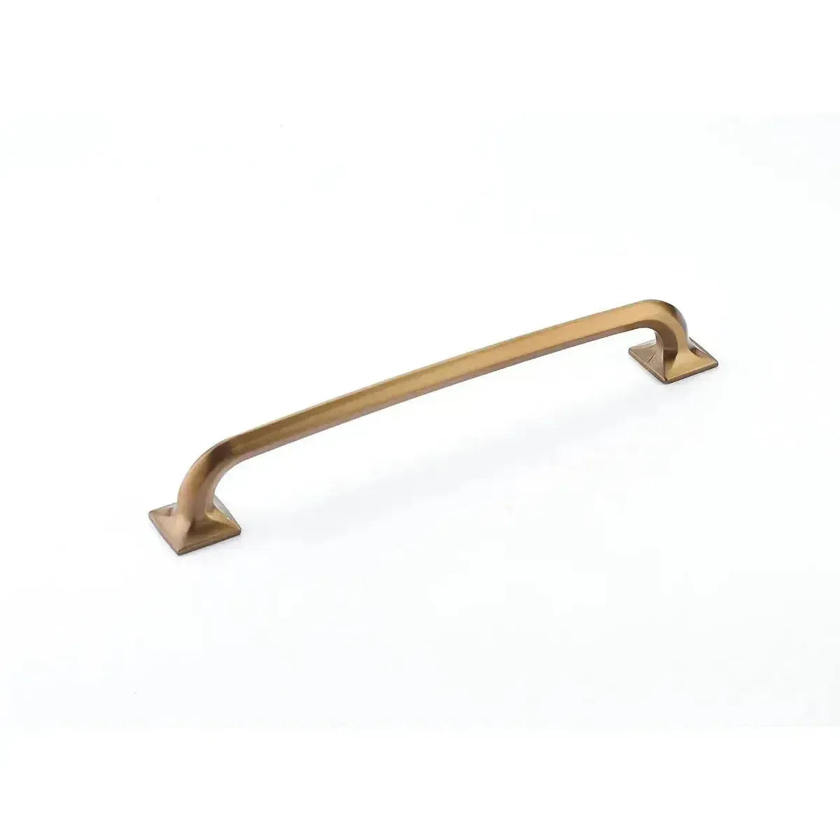 The Schaub Northport Pull with Square Bases in Brushed Bronze finish.