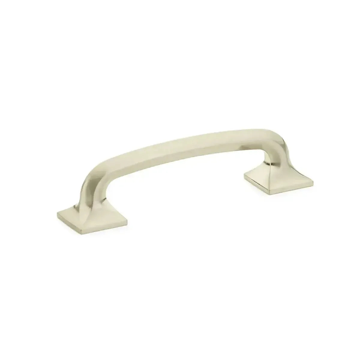The Schaub Northport Pull with Square Bases in Brushed Nickel finish.