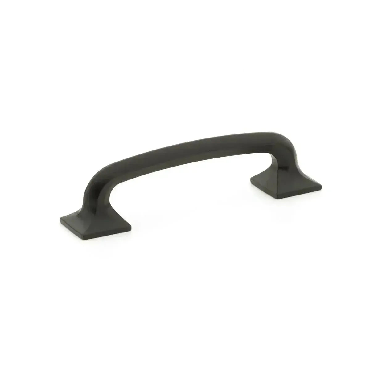 The Schaub Northport Pull with Square Bases in Matte Black finish.