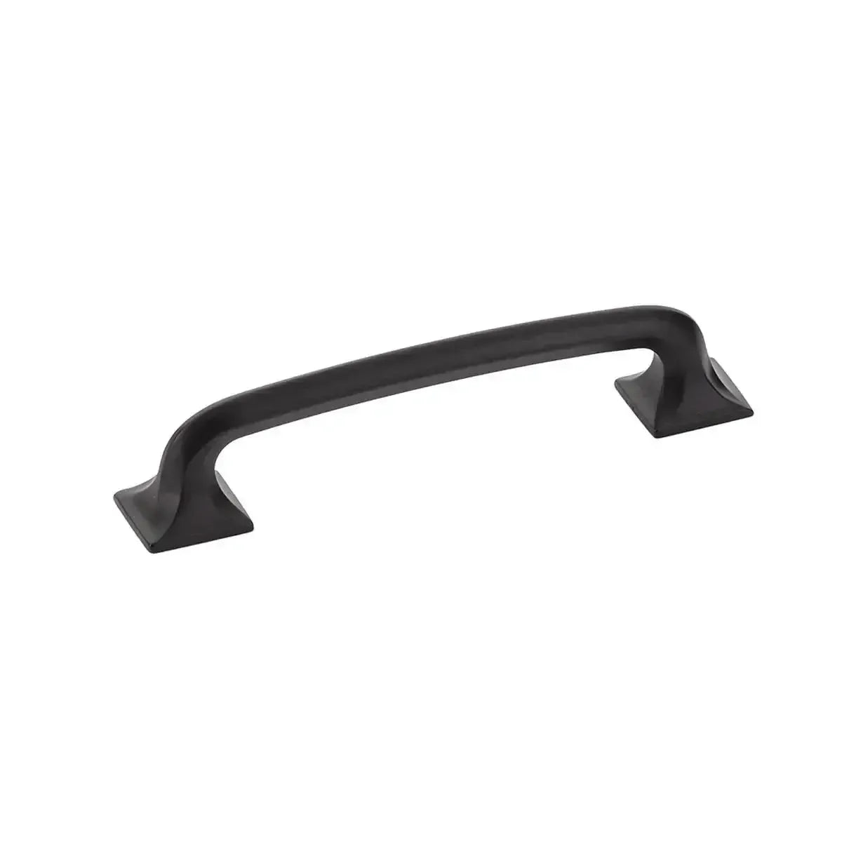 The Schaub Northport Pull with Square Bases in Matte Black finish.