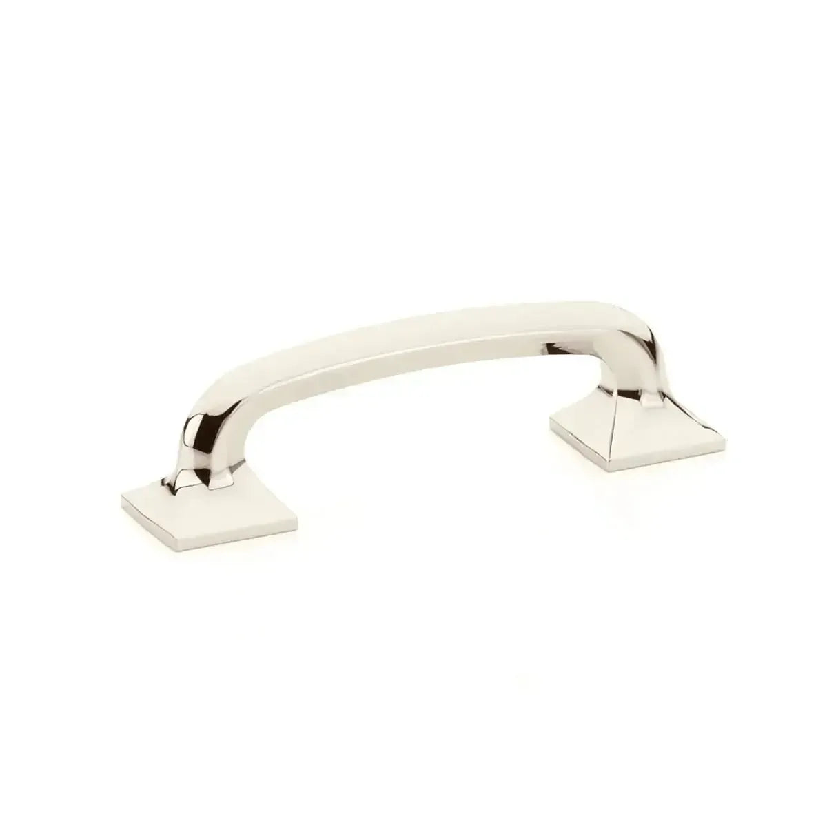 The Schaub Northport Pull with Square Bases in Polished Nickel finish.