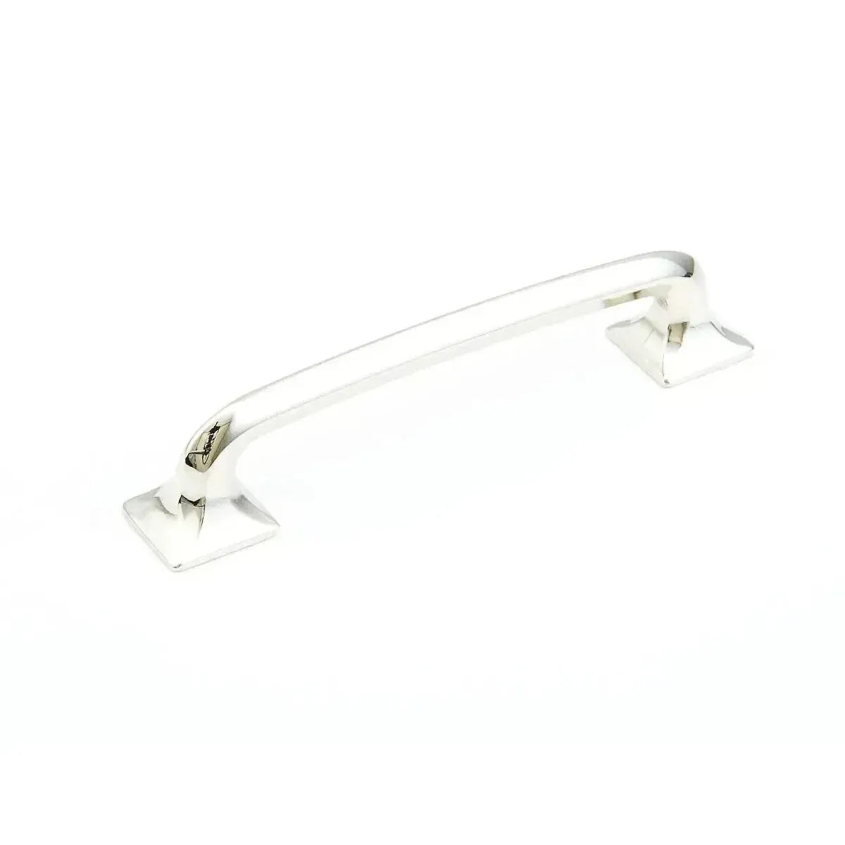 The Schaub Northport Pull with Square Bases in Polished Nickel finish.