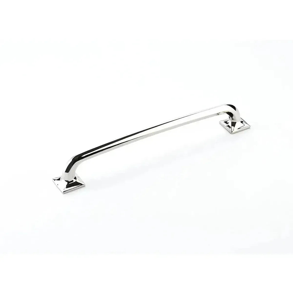 The Schaub Northport Pull with Square Bases in Polished Nickel finish.