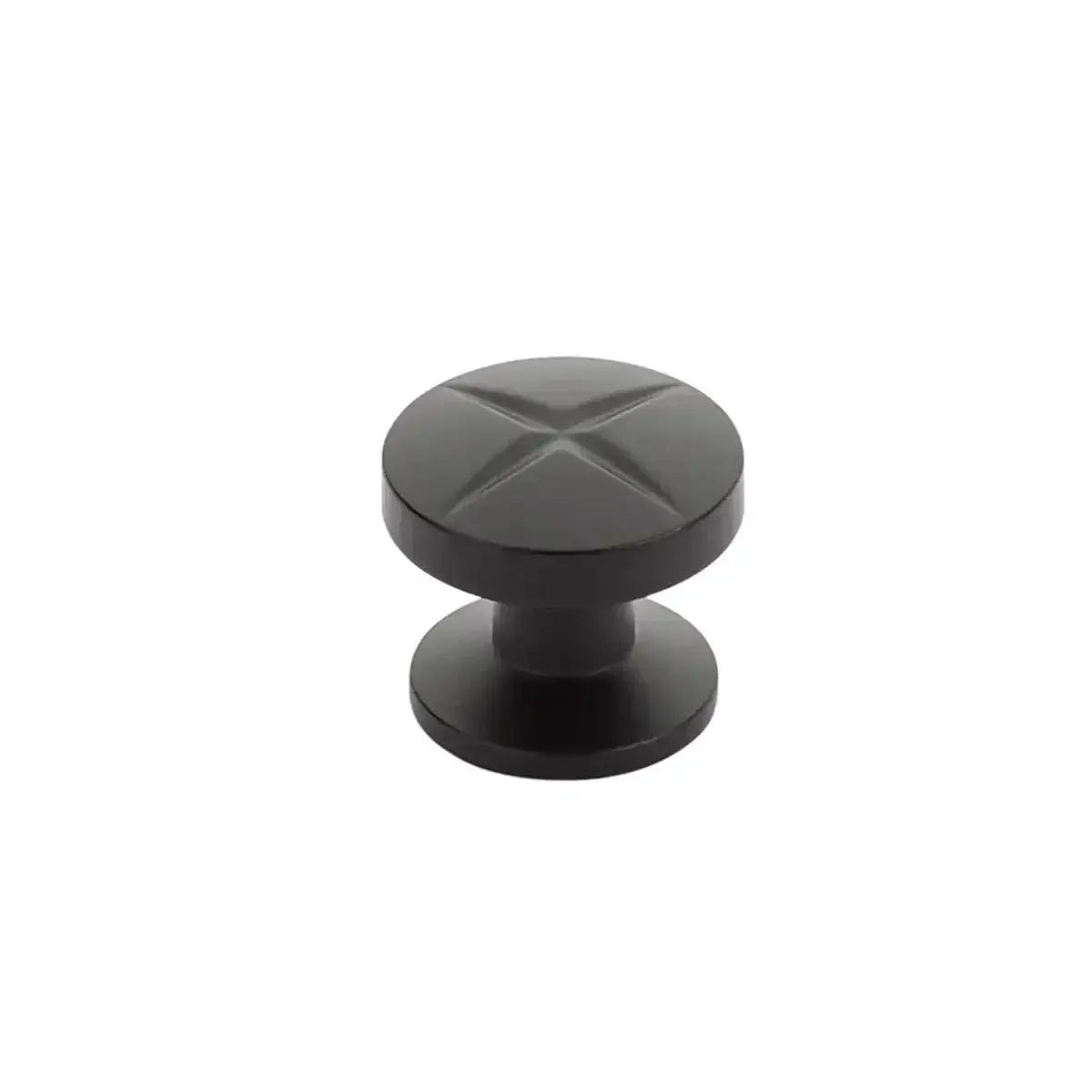The Schaub Northport Round Cabinet Knob in Matte Black finish.