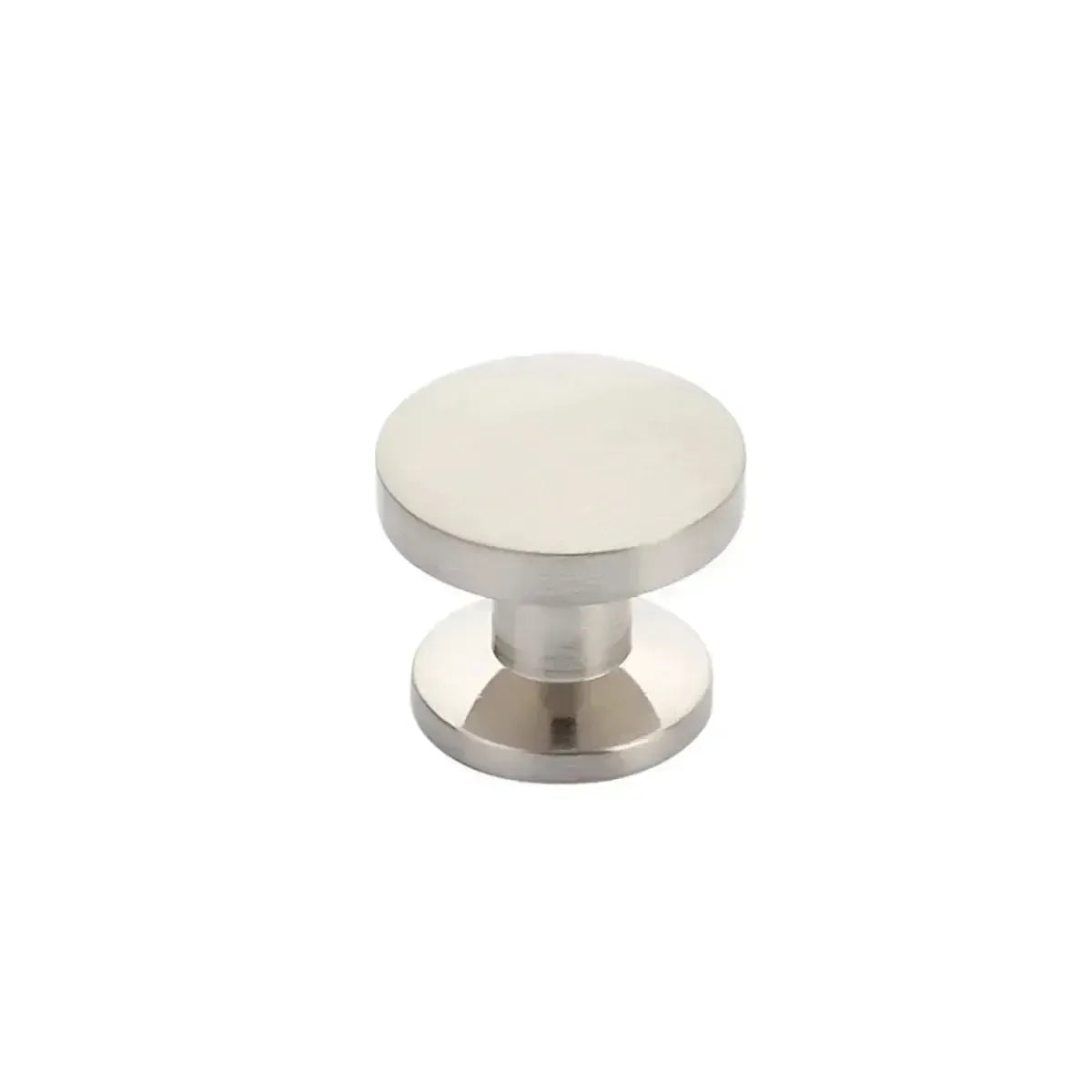 The Schaub Northport Smooth Round Cabinet Knob in Brushed Nickel finish.