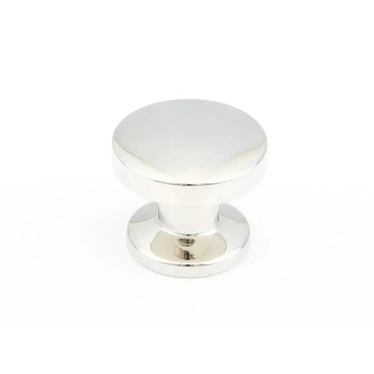 The Schaub Northport Smooth Round Cabinet Knob in Polished Nickel finish.
