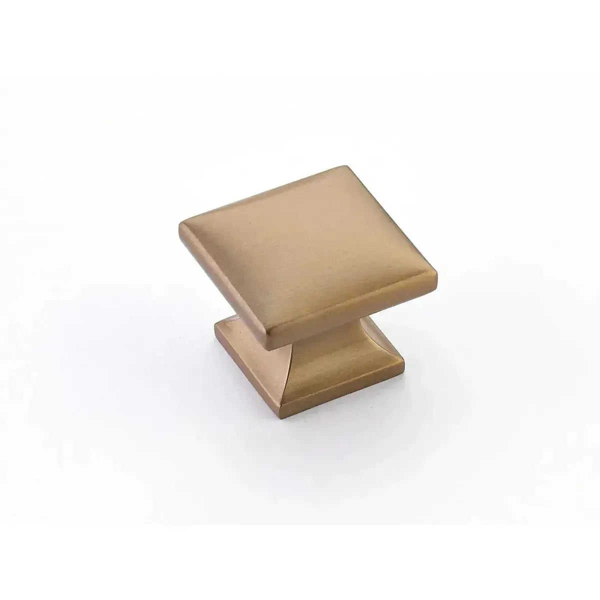 The Schaub Northport Smooth Square Cabinet Knob in Brushed Bronze finish.