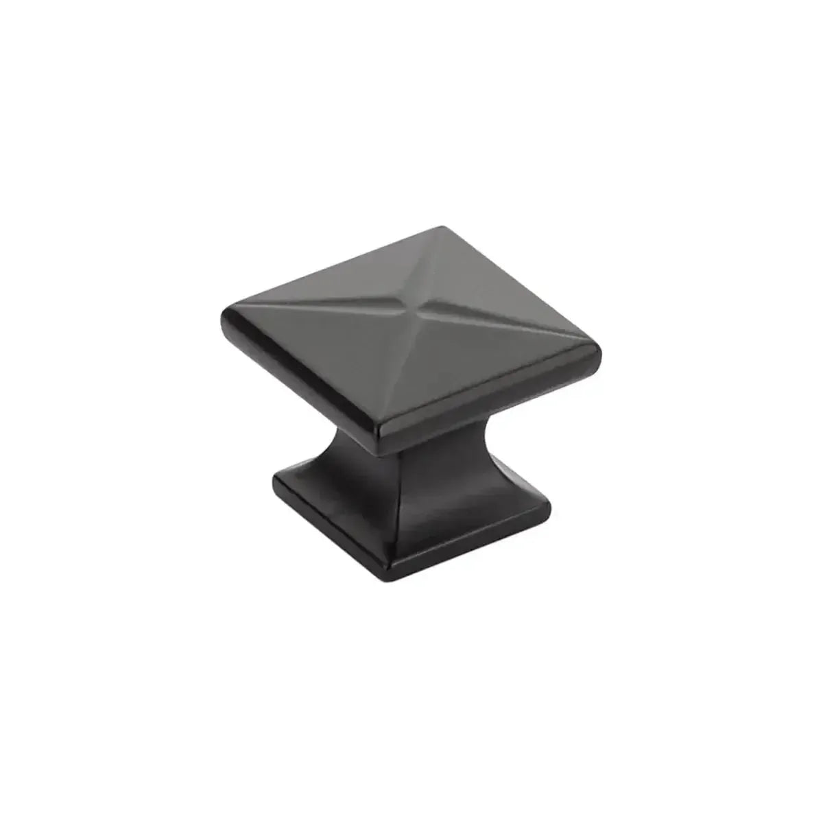 The Schaub Northport Square Cabinet Knob in Matte Black finish.