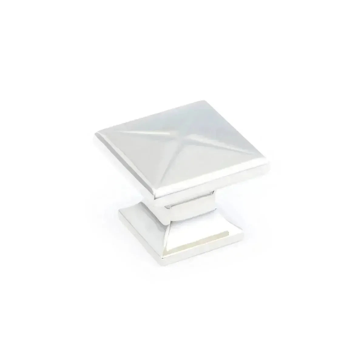 The Schaub Northport Square Cabinet Knob in Polished Nickel finish.