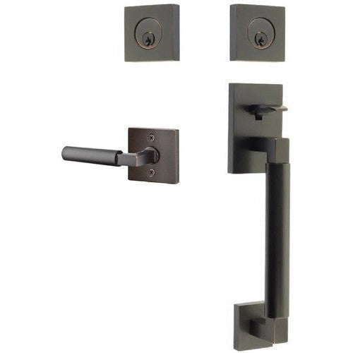 Emtek Hercules Smooth Sectional Tubular Entry Set with Hercules Lever in Oil Rubbed Bronze finish