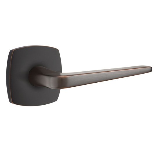 Emtek Athena Lever With Urban Modern Rosette in Oil Rubbed Bronze finish