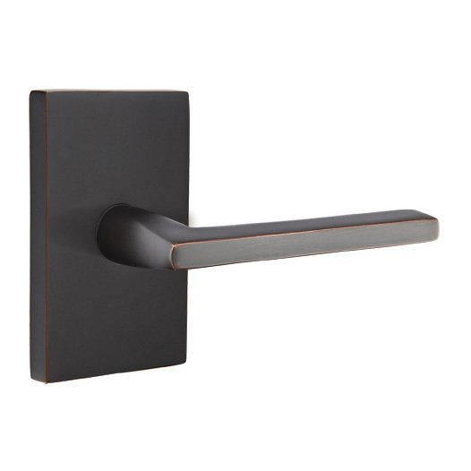 Emtek Helios Lever With Modern Rectangular Rosette in Oil Rubbed Bronze finish