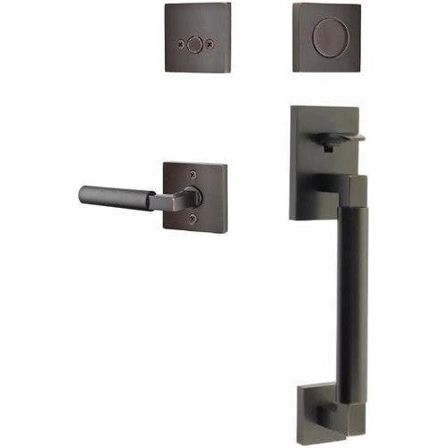 Emtek Hercules Smooth Sectional Tubular Entry Set with Hercules Lever in Oil Rubbed Bronze finish