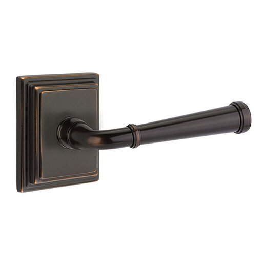 Emtek Merrimack Lever With Wilshire Rosette in Oil Rubbed Bronze finish