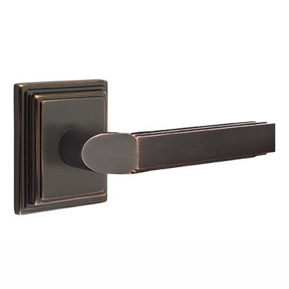 Emtek Milano Lever With Wilshire Rosette in Oil Rubbed Bronze finish