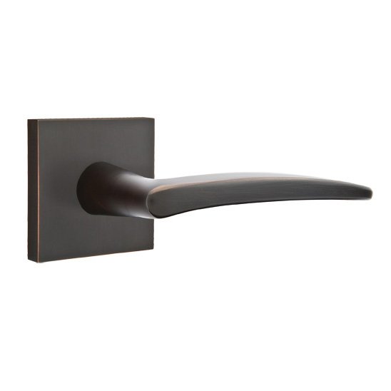 Emtek Poseidon Lever With Square Rosette in Oil Rubbed Bronze finish