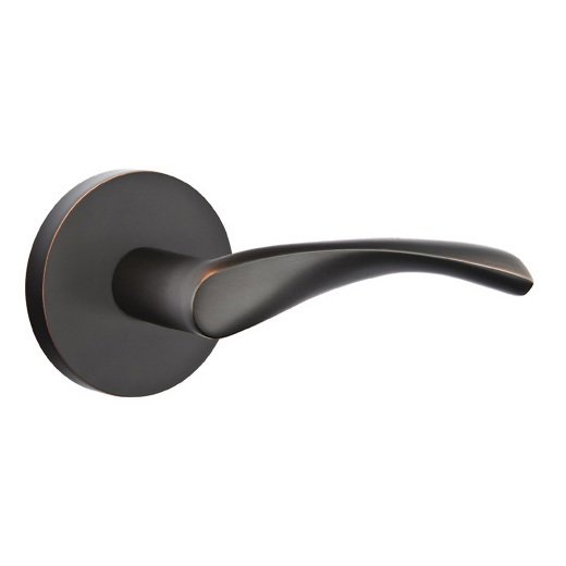 The Emtek Triton Lever With Disk Rosette in Oil Rubbed Bronze finish